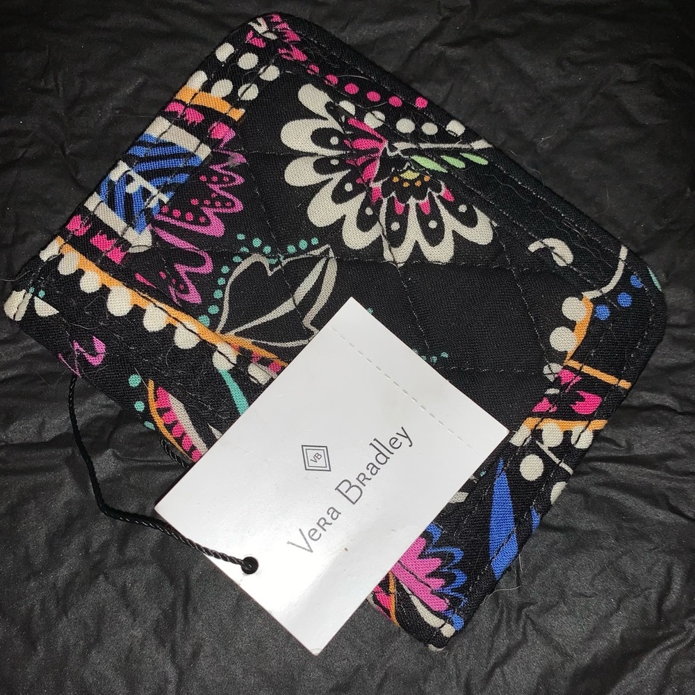 Vera Bradley key chain wallet (white, black, baby blue, purple, and purple.)